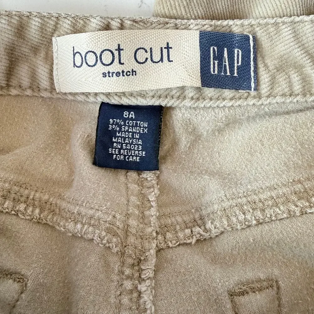 GAP Women's 8 Boot Cut Tan Corduroy 5 Pocket‎ Stretch Cotton Jeans